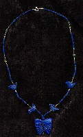 Collier aus indischer Steinschneidearbeit Lapislazuli und 925 Silber